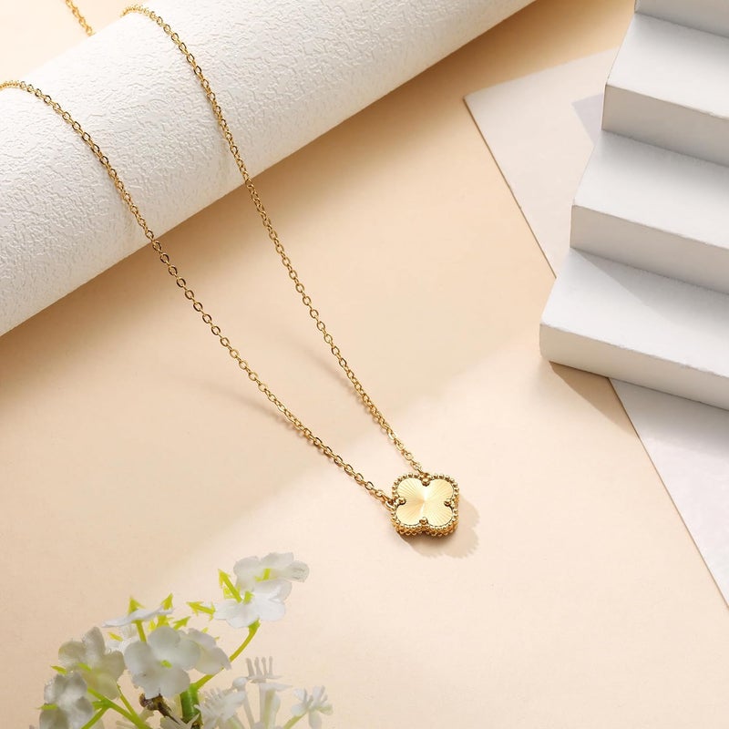 AIPPK Clover Pendant Necklace for Women 18K Gold Plated Four Leaf Clover Necklaces Lucky Simple Jewelry Gifts for Women - Image 4